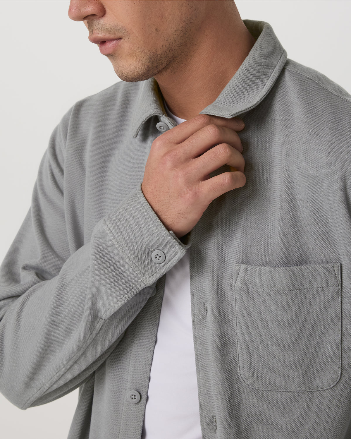 Jeffreys Overshirt Men's Grey Button-Up Shirt | Vuori