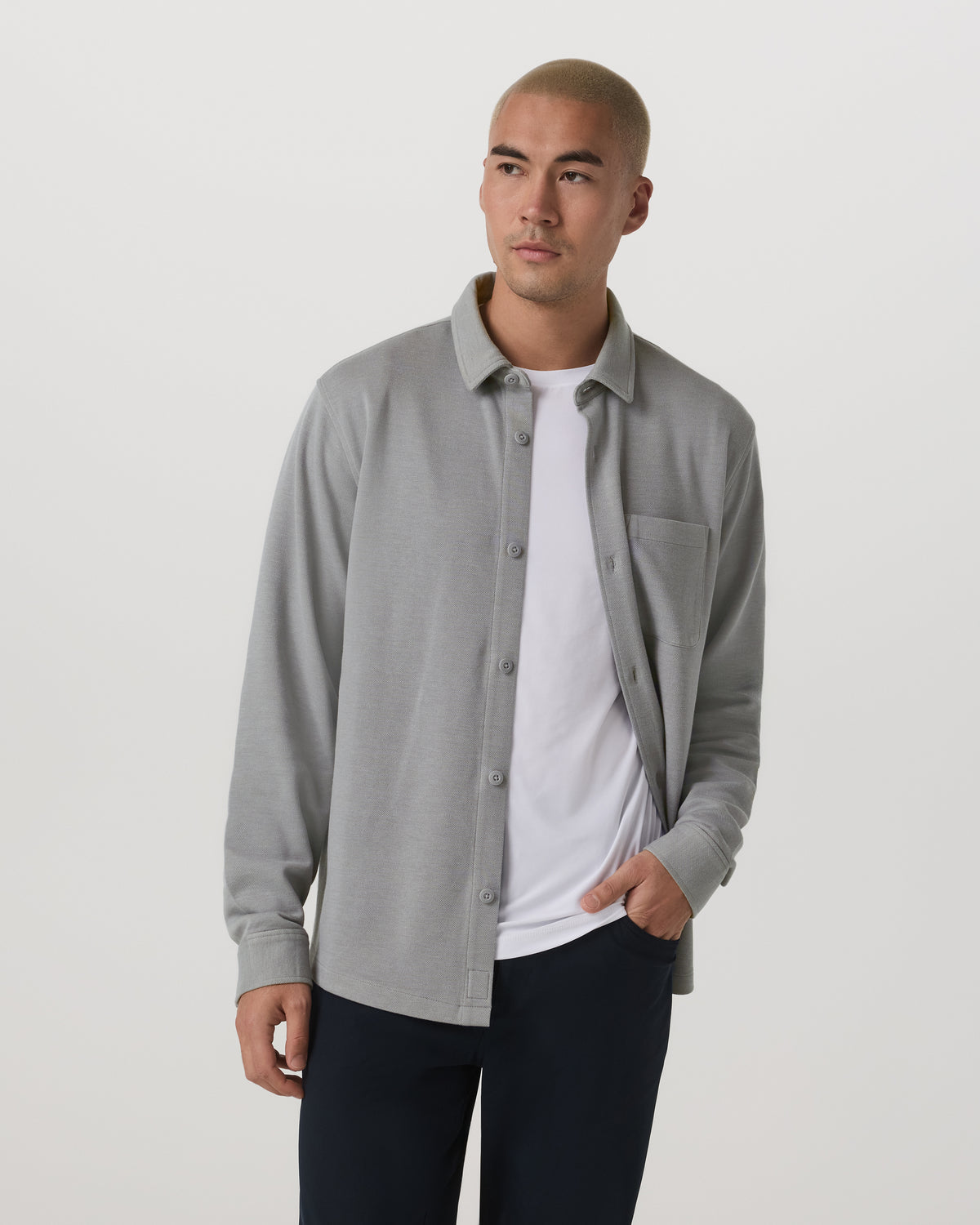 Jeffreys Overshirt Men's Grey Button-Up Shirt | Vuori