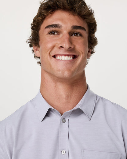 Short Sleeve Bridge Button Down Men's Cinder Shirt | Vuori Sale