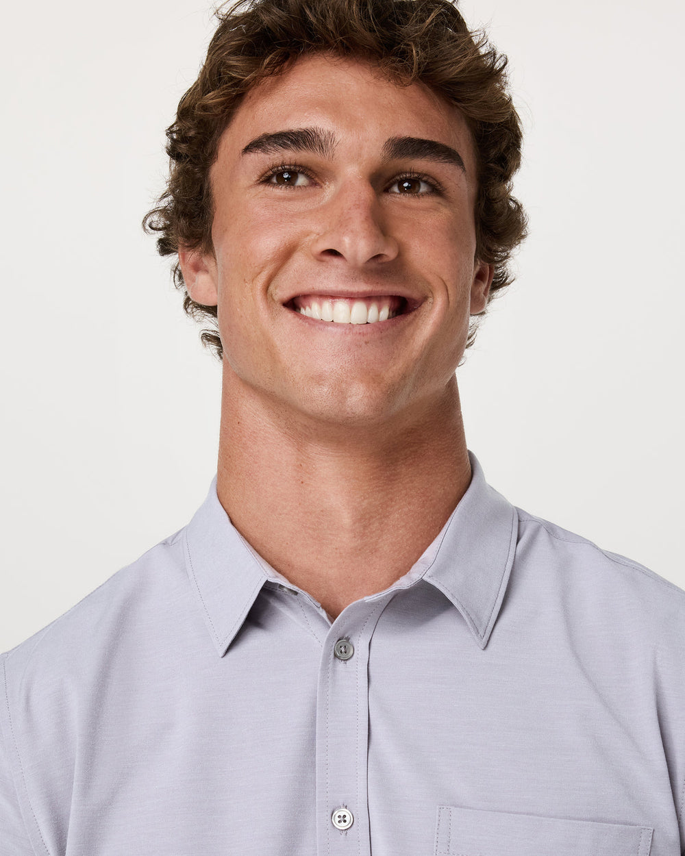 Short Sleeve Bridge Button Down Men's Cinder Shirt | Vuori Sale