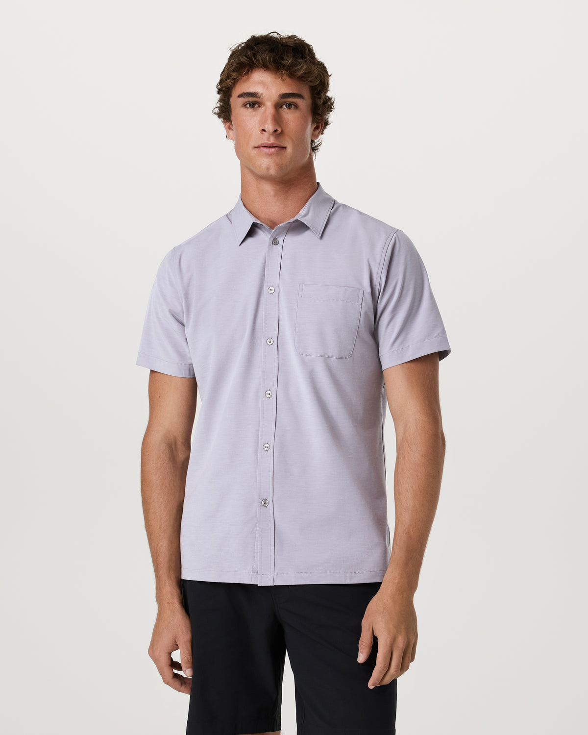 Short Sleeve Bridge Button Down Men's Cinder Shirt | Vuori Sale