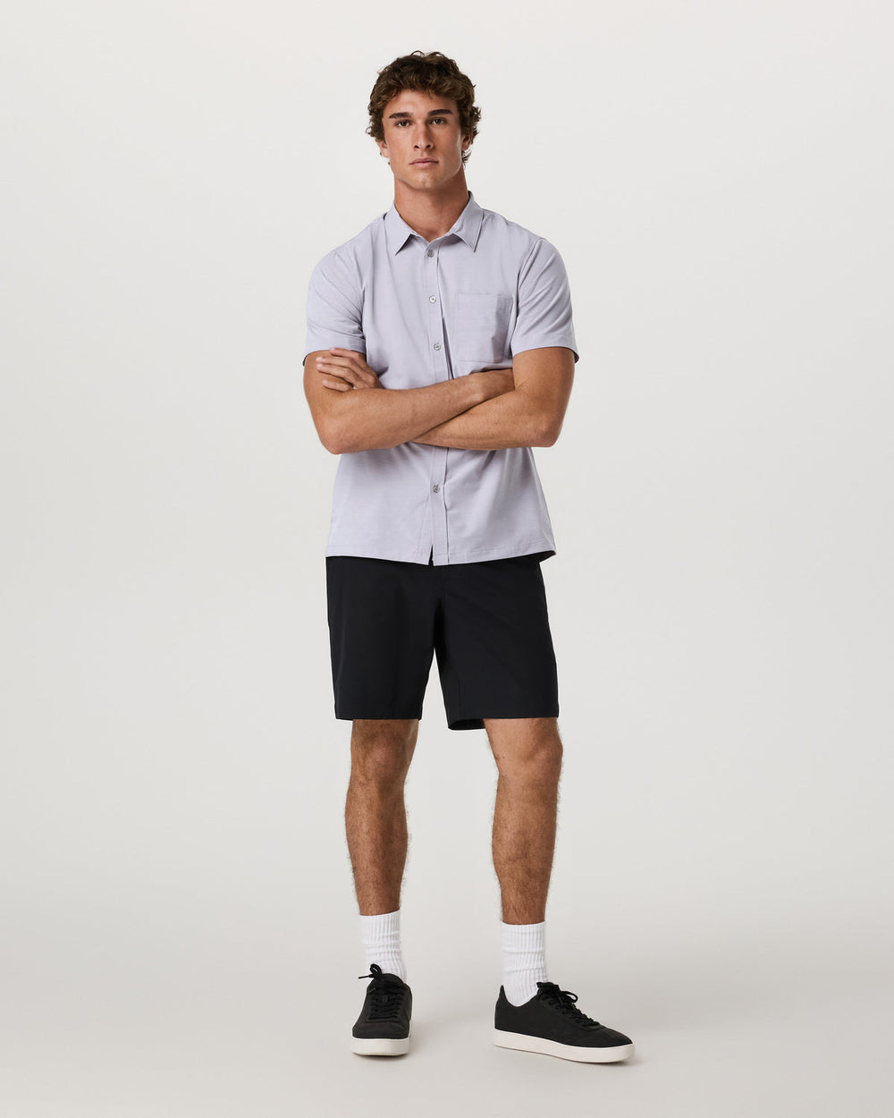 Short Sleeve Bridge Button Down Men's Cinder Shirt | Vuori Sale