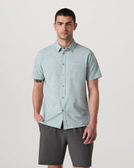 Short Sleeve Bridge Button Down Men's Chalk Blue Shirt | Vuori For sale