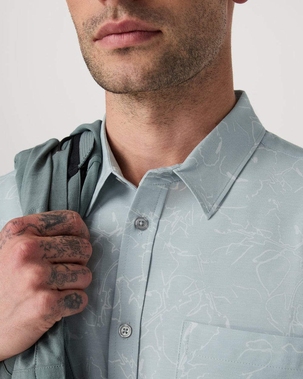 Short Sleeve Bridge Button Down Men's Chalk Blue Shirt | Vuori For sale