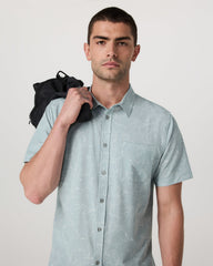Short Sleeve Bridge Button Down Men's Chalk Blue Shirt | Vuori For sale