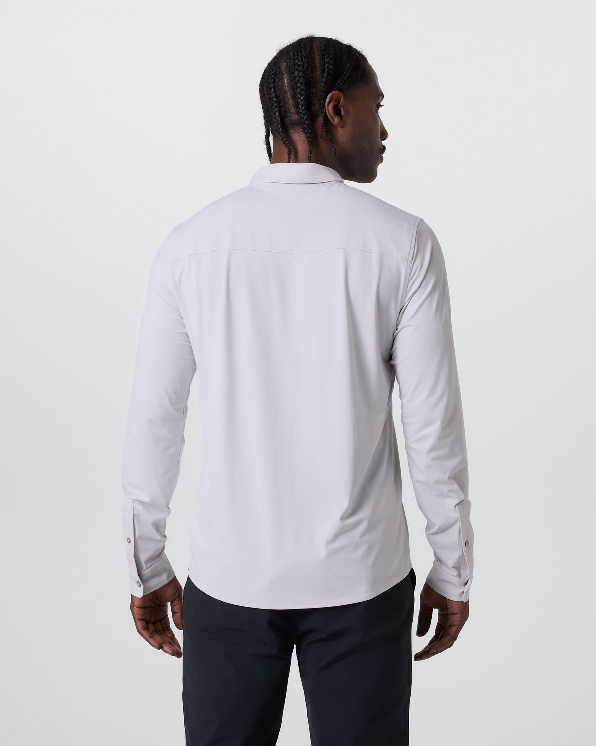 Long Sleeve TravelLite Button Down Frost Grey | Vuori Online