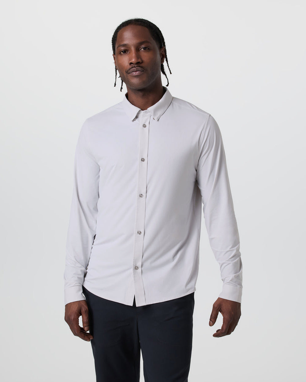 Long Sleeve TravelLite Button Down Frost Grey | Vuori Online