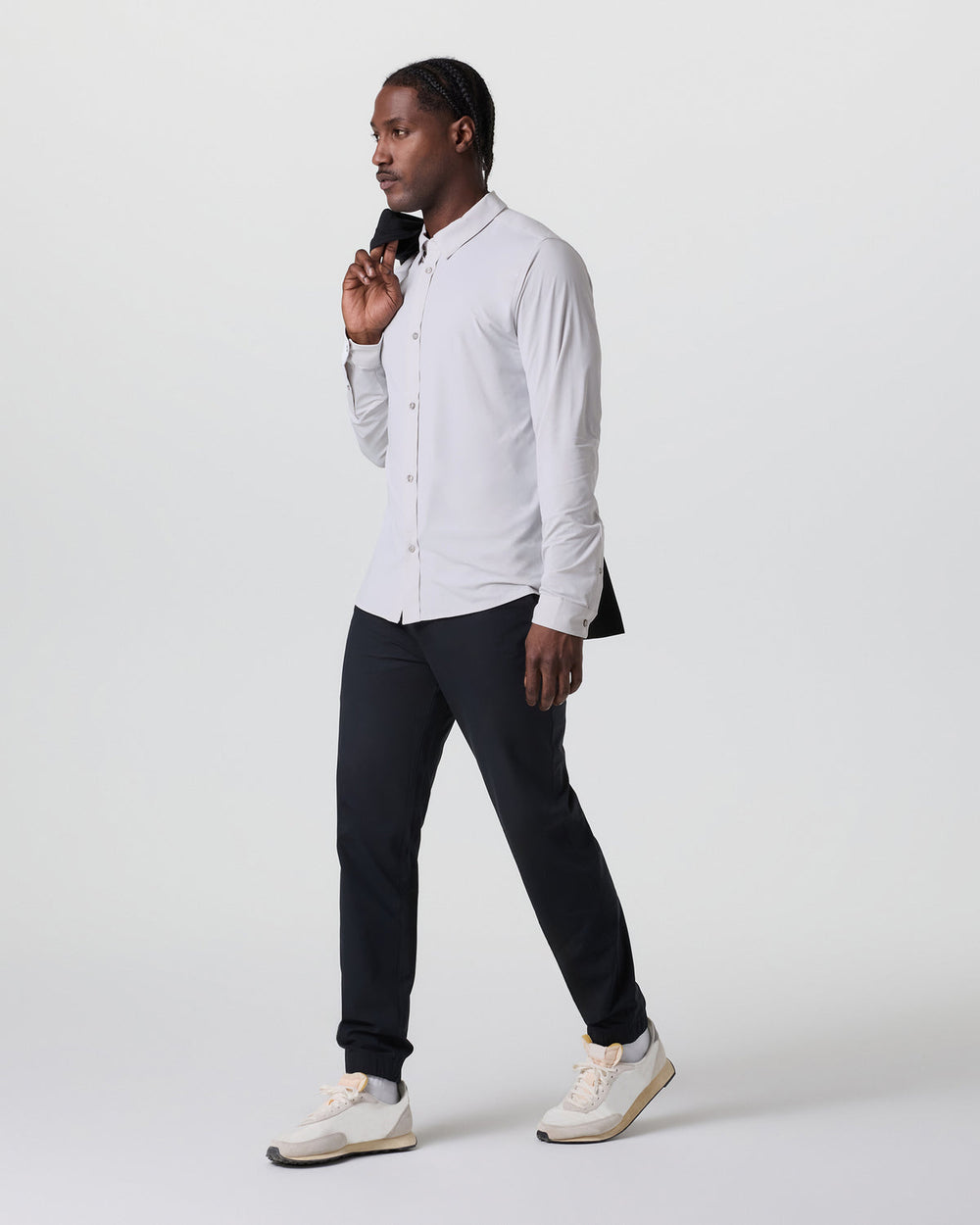 Long Sleeve TravelLite Button Down Frost Grey | Vuori Online