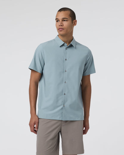 Short Sleeve Manhattan Button Down Men's Mist Shirt | Vuori US