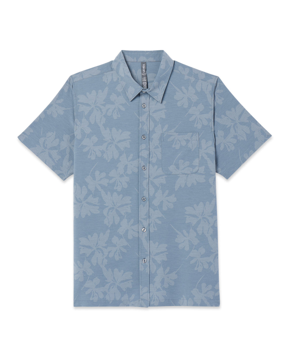 Short Sleeve Bridge Button Down Dusty Blue Plumeria | Vuori Clothing