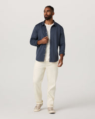 Men's Long Sleeve Ponto Button Down Azure Heather | Vuori Discount