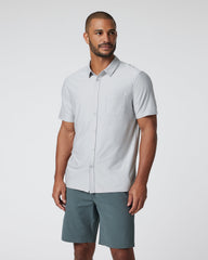 Short Sleeve Strato Button Down Men's Platinum Shirt | Vuori Sale