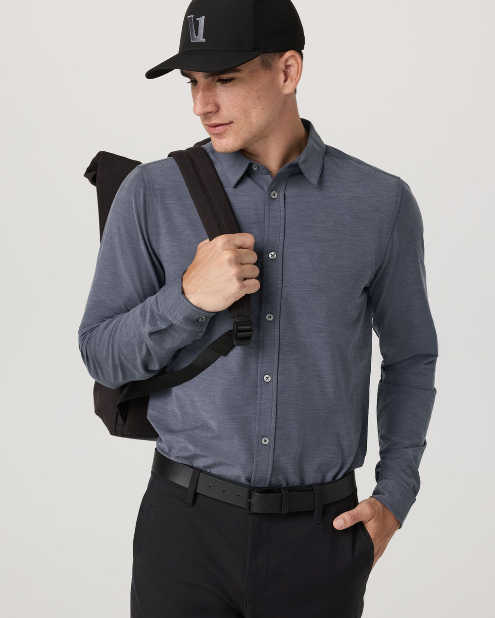 Long Sleeve Bridge Button Down Men's Moonlight Shirt | Vuori Outlet