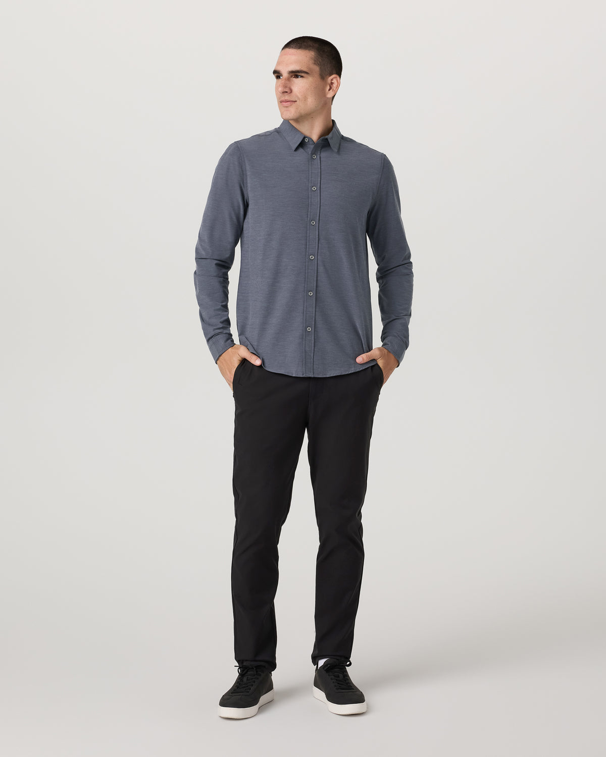 Long Sleeve Bridge Button Down Men's Moonlight Shirt | Vuori Outlet