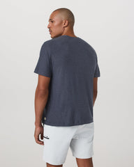 Short Sleeve Strato Pocket Tee-Relaxed Fit Dark Azure Heather | Vuori Clothing