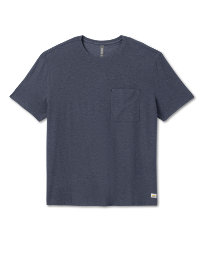 Short Sleeve Strato Pocket Tee-Relaxed Fit Dark Azure Heather | Vuori Clothing