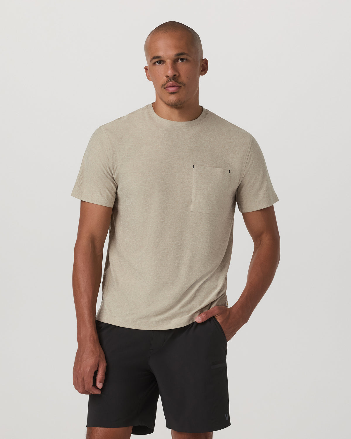 Short Sleeve Strato Pocket Tee-Relaxed Fit Truffle Heather | Vuori