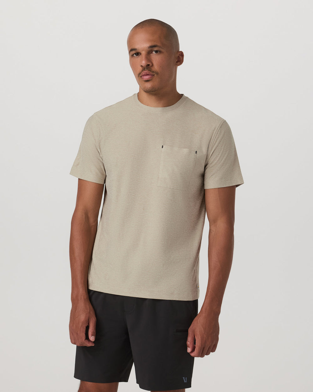 Short Sleeve Strato Pocket Tee-Relaxed Fit Truffle Heather | Vuori