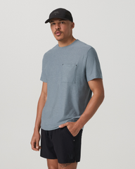 Short Sleeve Strato Pocket Tee-Relaxed Fit Dusty Blue Heather | Vuori Discount