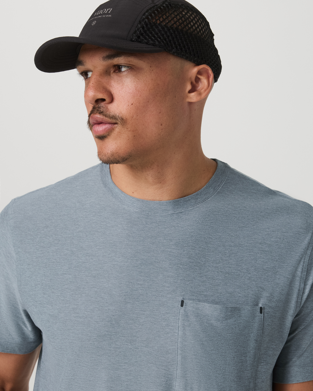 Short Sleeve Strato Pocket Tee-Relaxed Fit Dusty Blue Heather | Vuori Discount