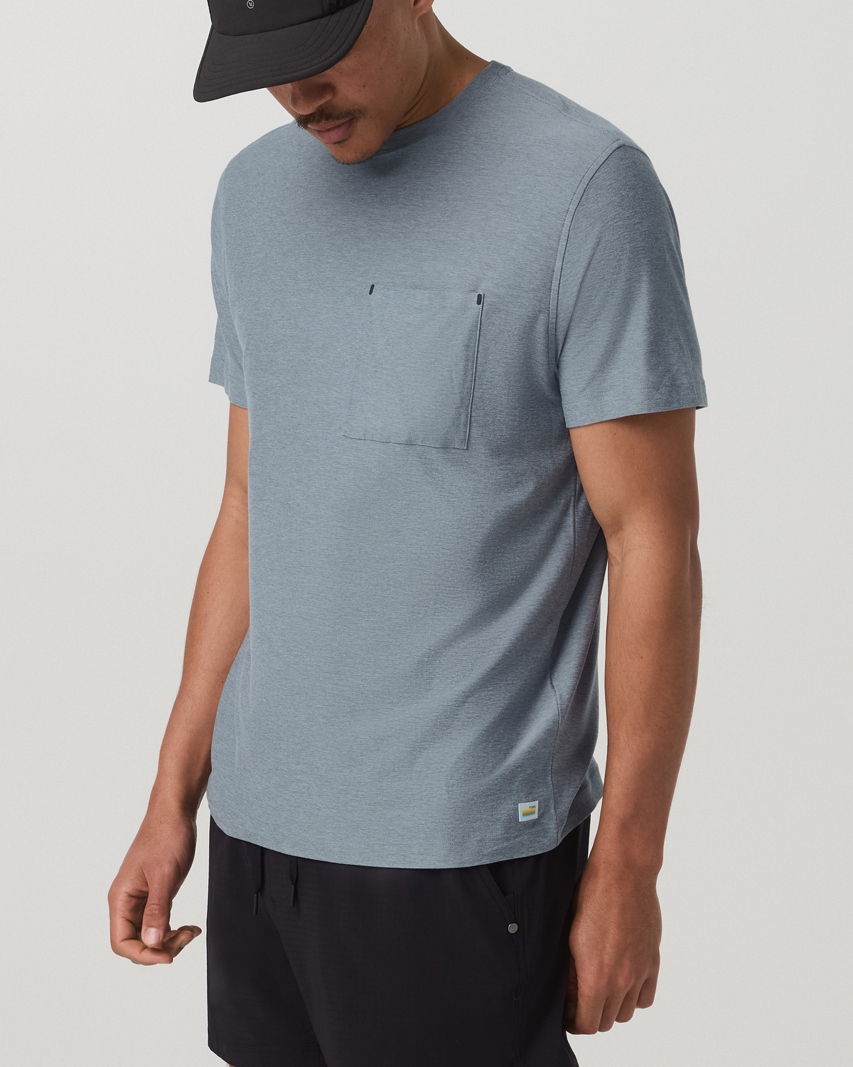 Short Sleeve Strato Pocket Tee-Relaxed Fit Dusty Blue Heather | Vuori Discount