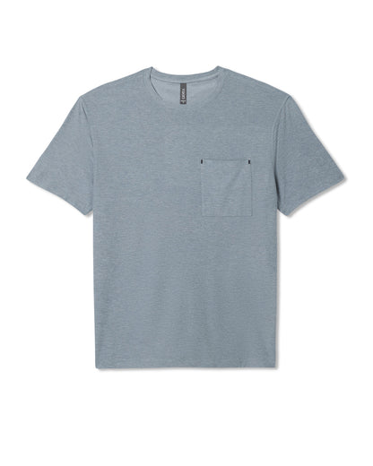 Short Sleeve Strato Pocket Tee-Relaxed Fit Dusty Blue Heather | Vuori Discount