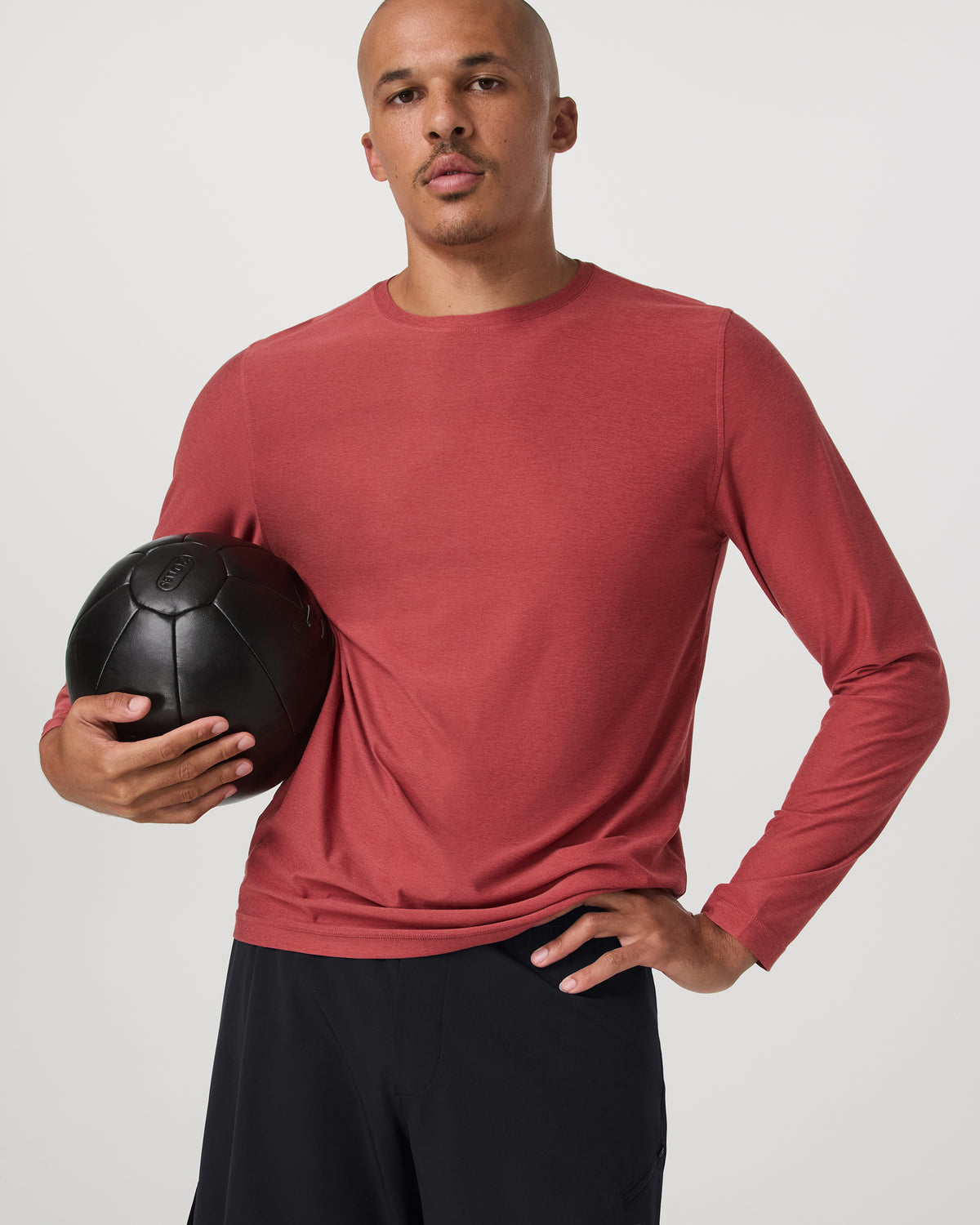 Long Sleeve Strato Tech Tee Fire Heather Workout Shirt | Vuori Sale
