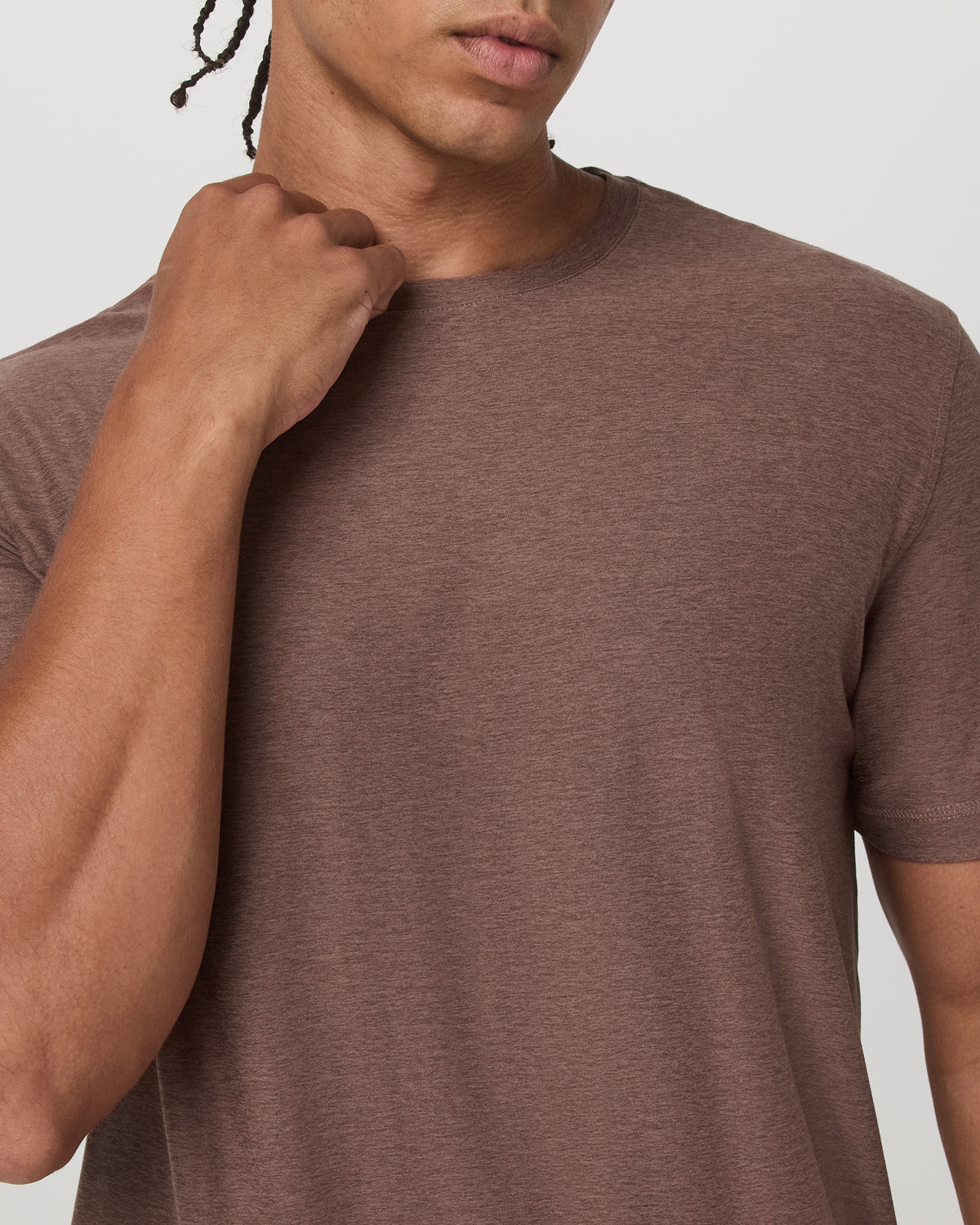 Strato Tech Tee Men's Sable Heather Performance T-Shirt | Vuori Online