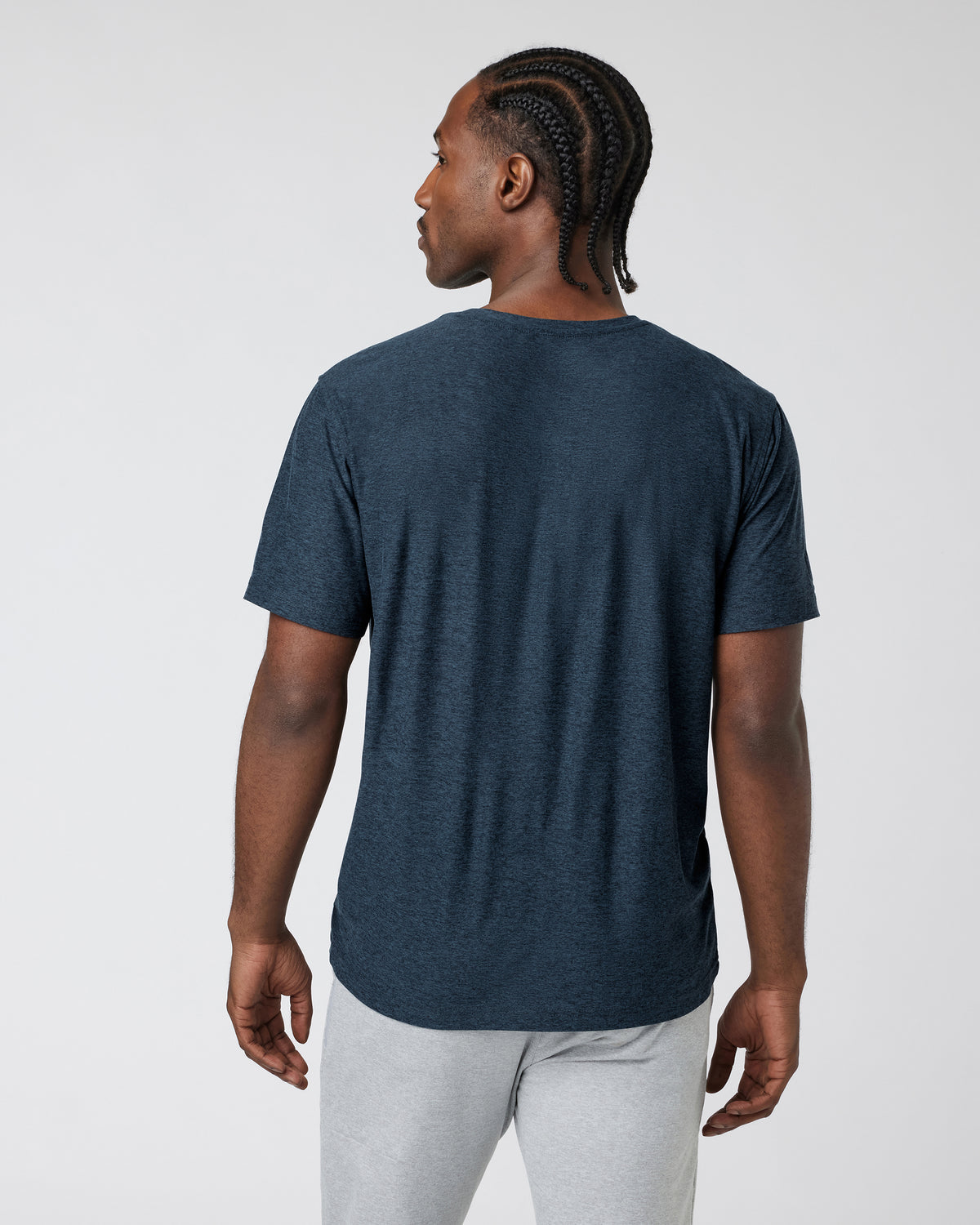 Strato Tech Tee Men's Navy Heather Blue Tee | Vuori Outlet