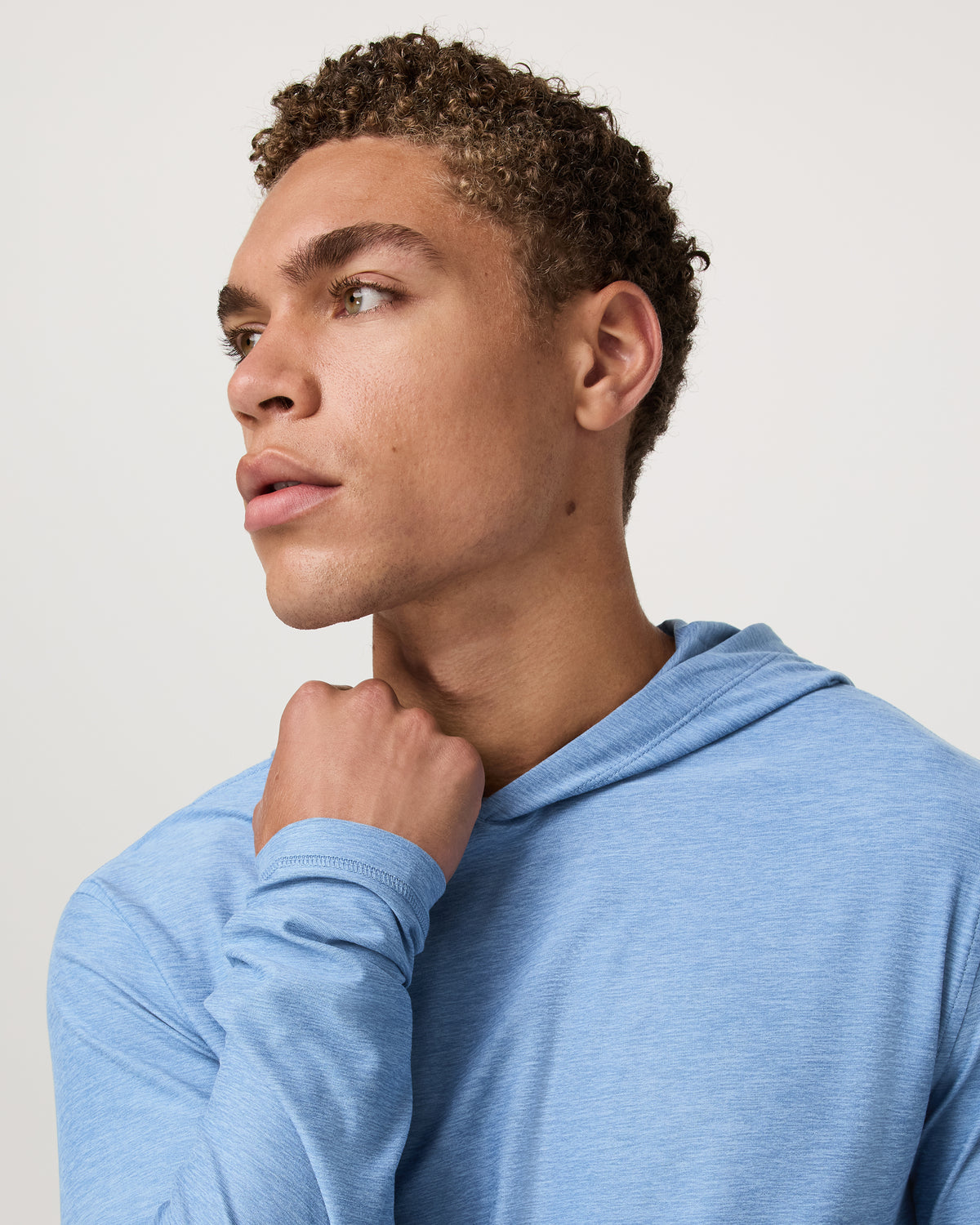 Strato Tech Hoodie Men's Isle Blue Heather Hoodie | Vuori US