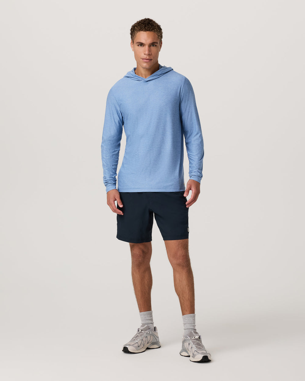 Strato Tech Hoodie Men's Isle Blue Heather Hoodie | Vuori US