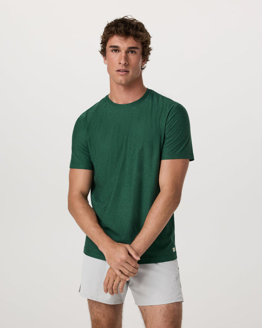 Strato Tech Tee Men's Viridian Heather Performance Shirt | Vuori On sale