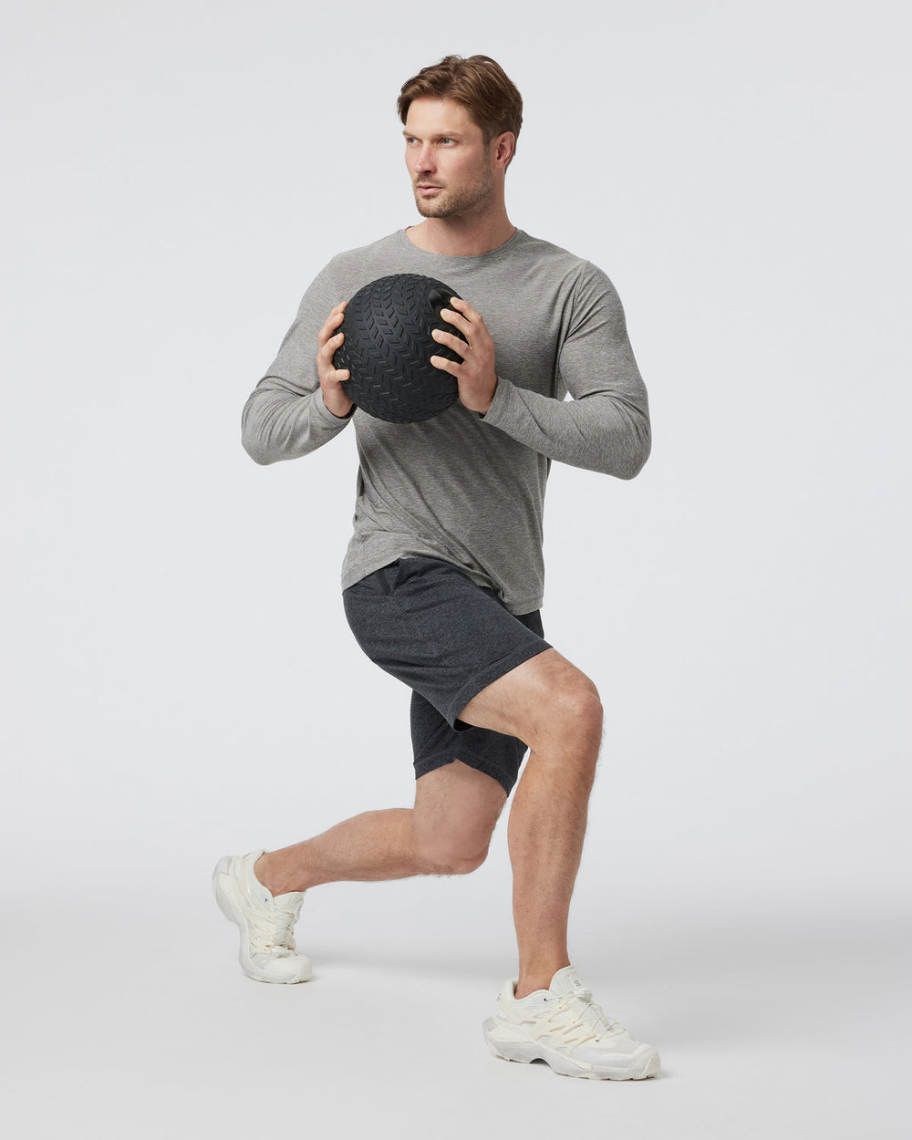 Long-Sleeve Strato Tech Tee Heather Grey Shirt | Vuori For sale