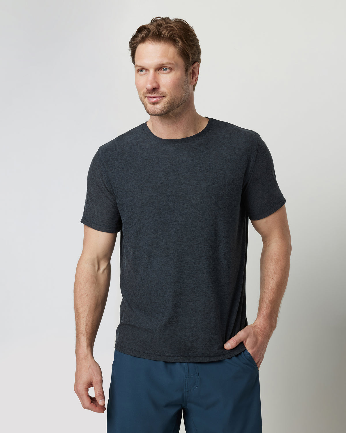 Strato Tech Tee Men's Charcoal Moisture Wicking Shirt | Vuori Outlet