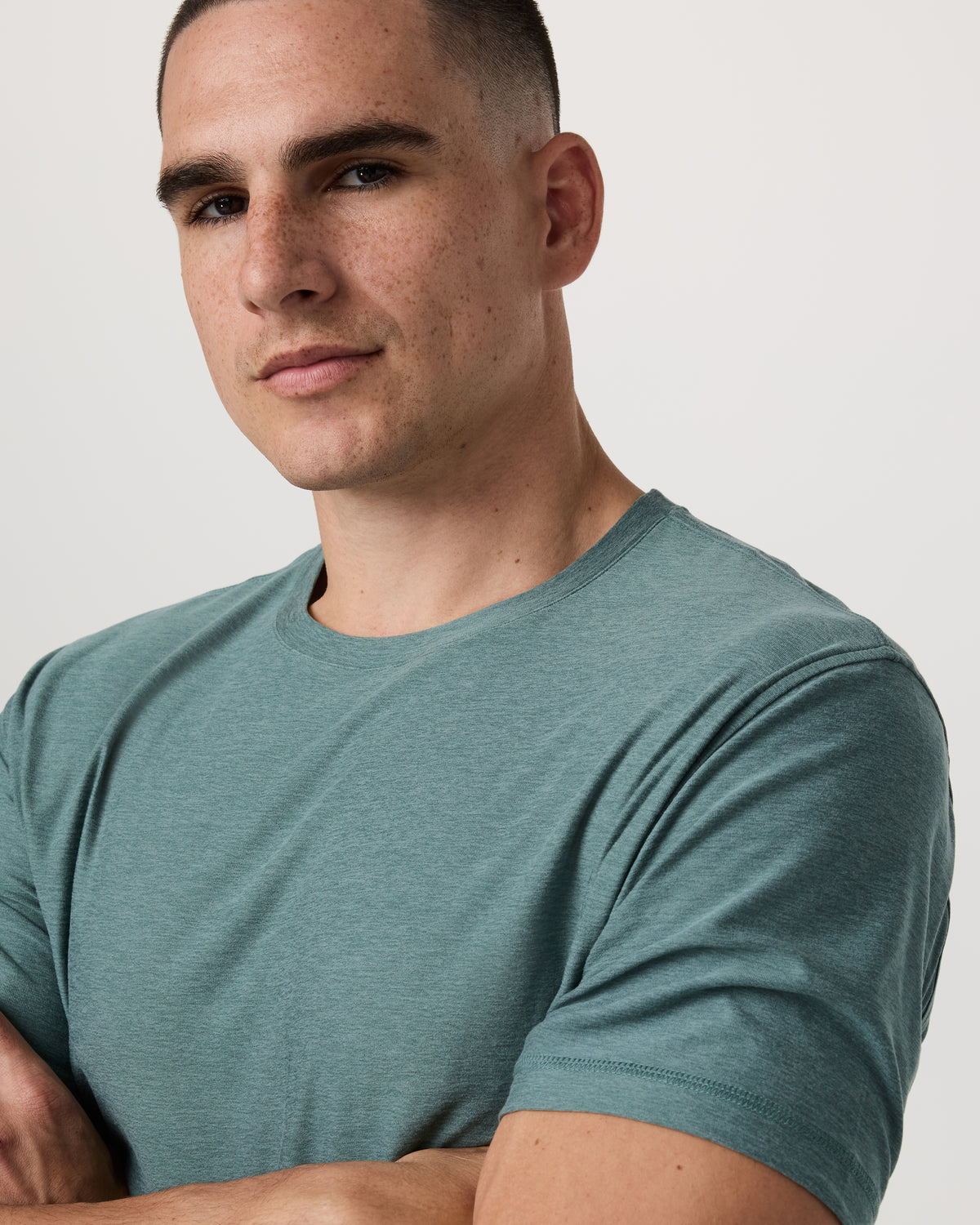 Strato Tech Tee Men's Bluegrass Heather T-Shirt | Vuori US
