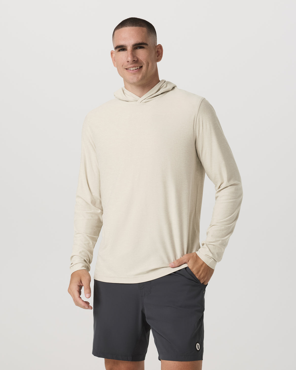 Strato Tech Hoodie Men's Mushroom Heather Hoodie | Vuori Sale