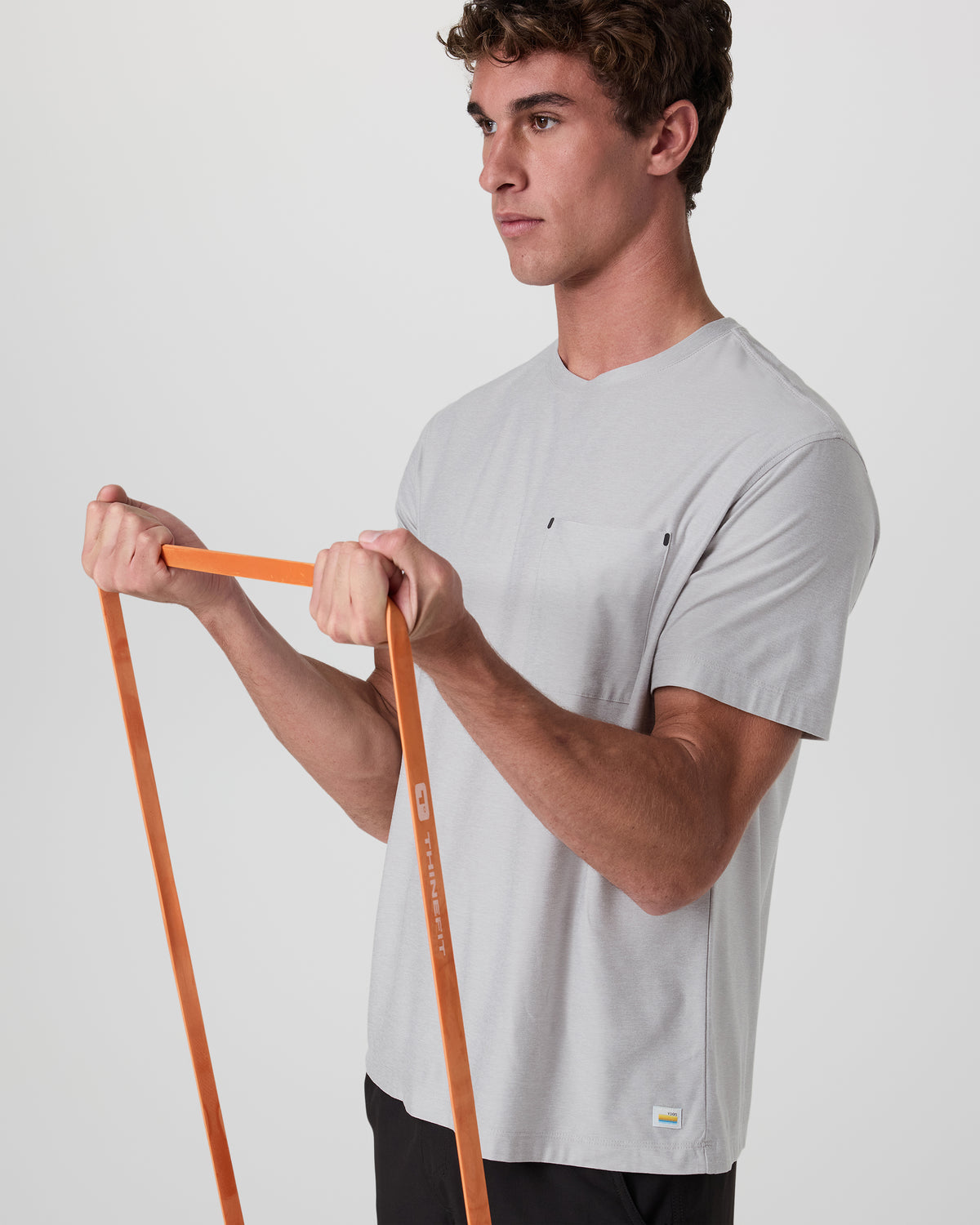 Short Sleeve Strato Pocket Tee - Relaxed Fit Platinum Heather | Vuori On sale