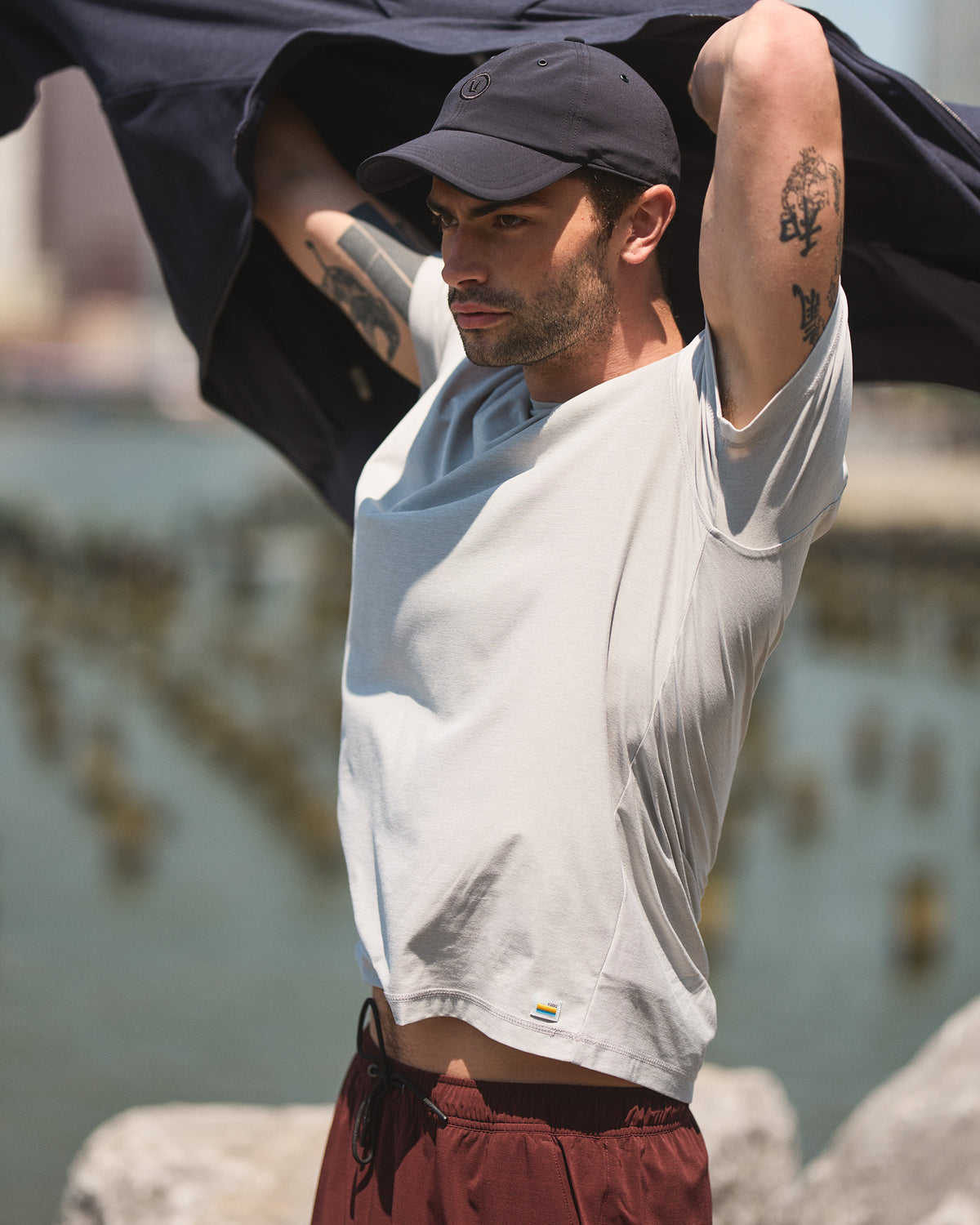Strato Tech Tee Platinum White Tech Workout Shirt | Vuori For sale