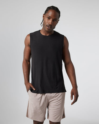 Strato Muscle Tee Men's Black Muscle Shirt | Vuori Online