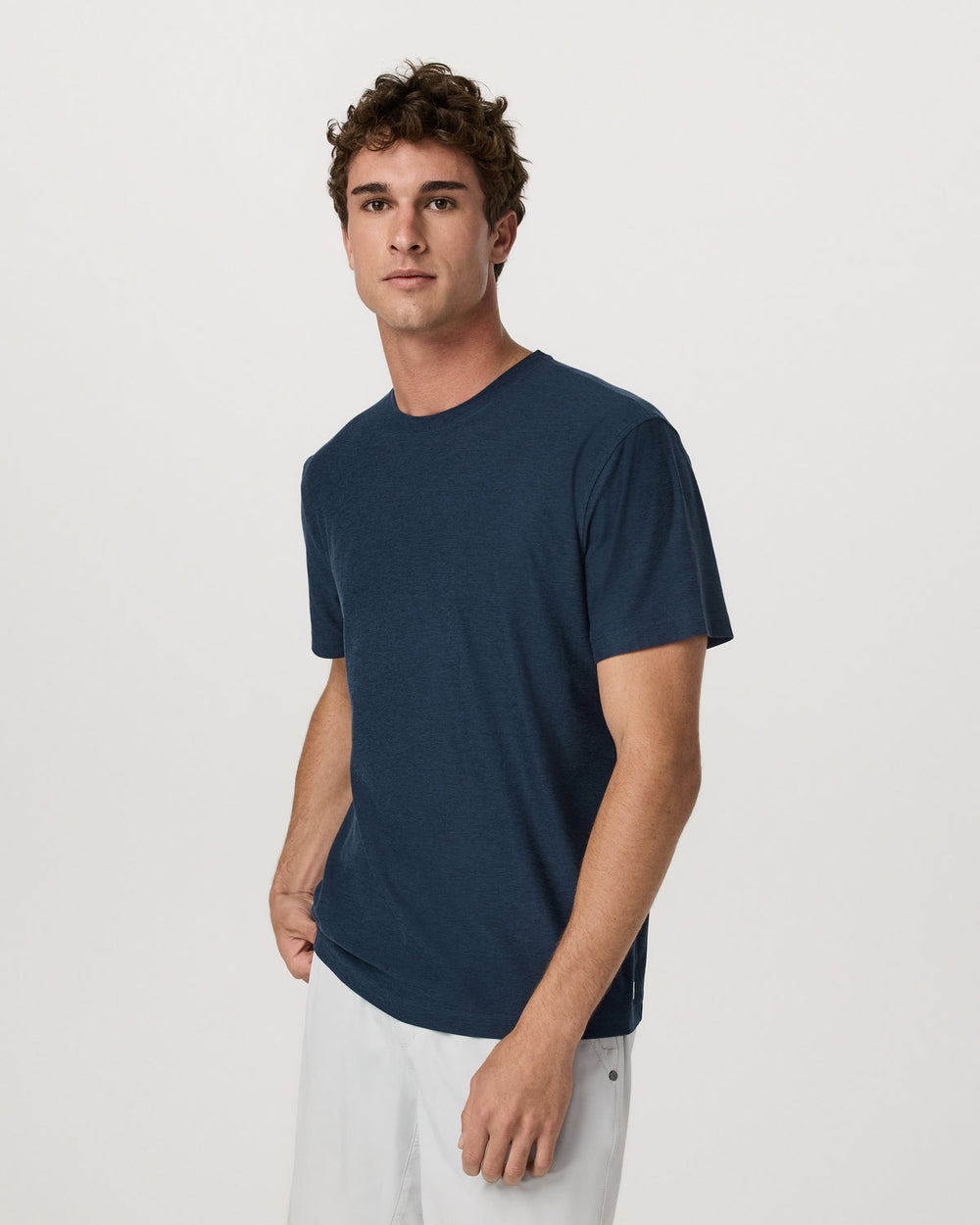 Men's Short Sleeve Strato Tee - Relaxed Fit Navy Heather | Vuori Outlet