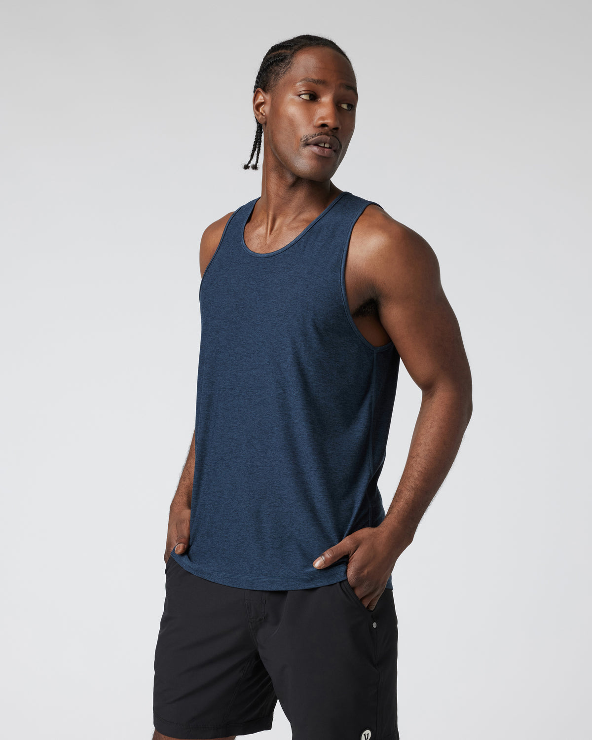 Strato Tech Tank Men's Navy Heather Tank Top | Vuori Clothing