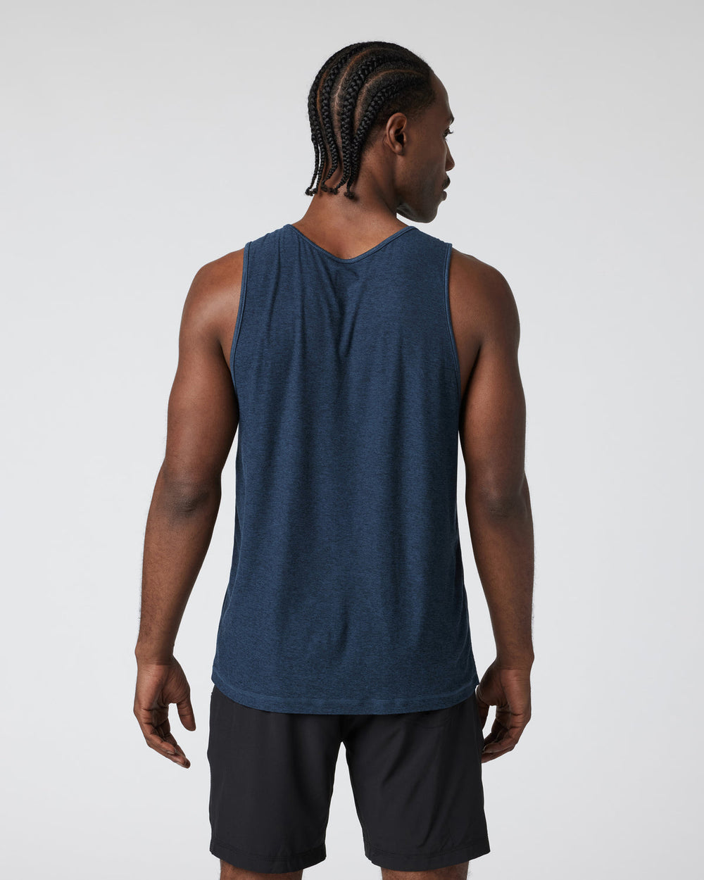 Strato Tech Tank Men's Navy Heather Tank Top | Vuori Clothing