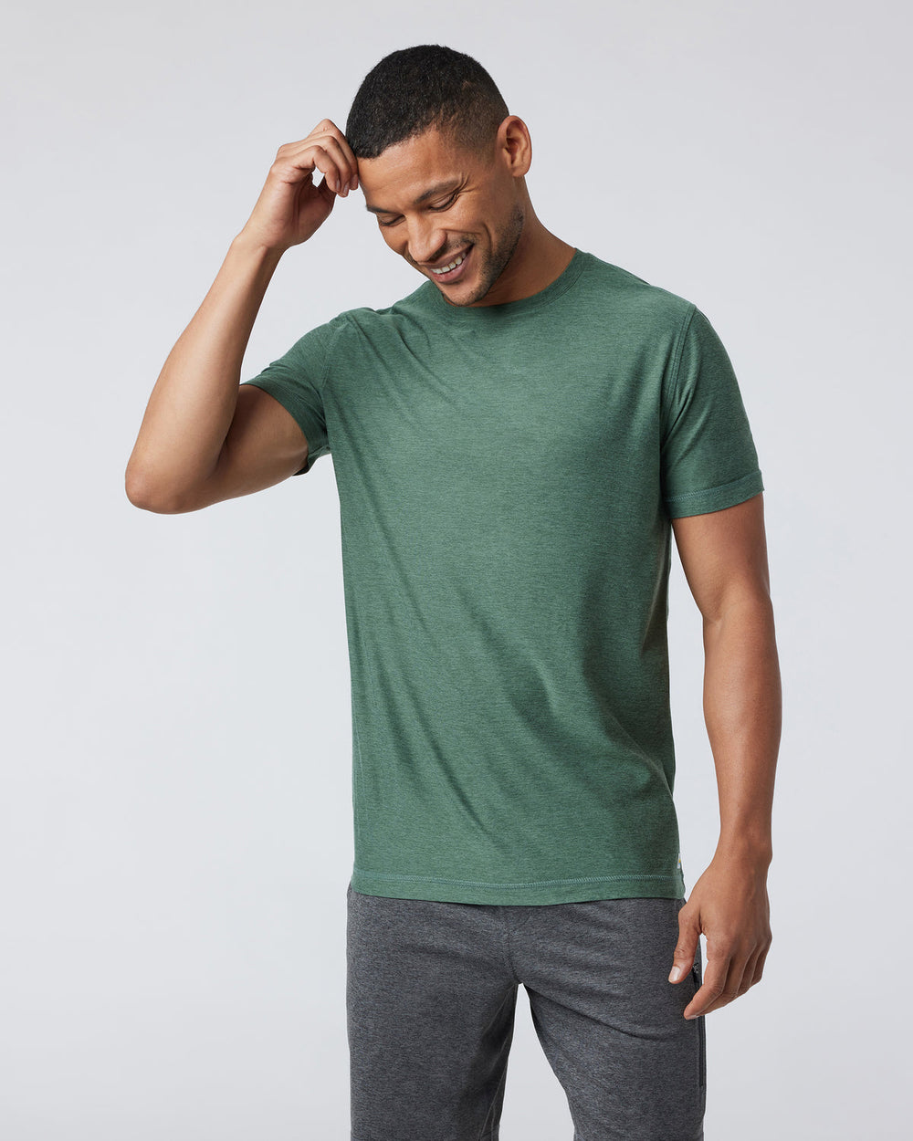 Strato Tech Tee Men's Sea Pine Heather Workout Shirt | Vuori Sale