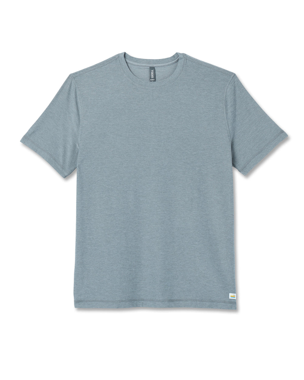 Strato Tech Tee Dusty Blue Heather Workout Shirt | Vuori Clothing