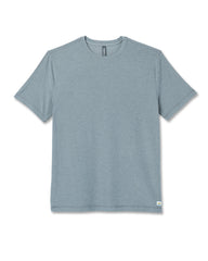 Strato Tech Tee Dusty Blue Heather Workout Shirt | Vuori Clothing