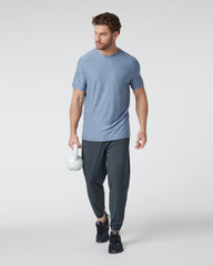 Strato Tech Tee Men's Chambray Heather Workout Shirt | Vuori