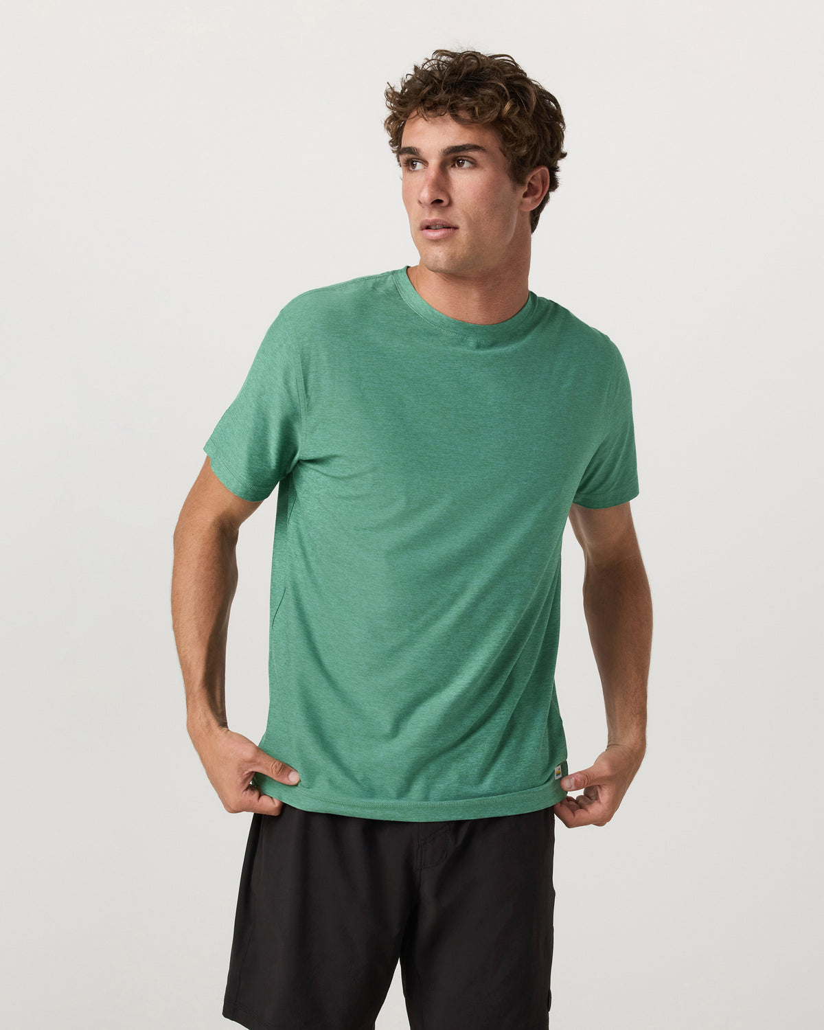 Strato Tech Tee Men's Hedge Green Workout Shirt | Vuori Sale