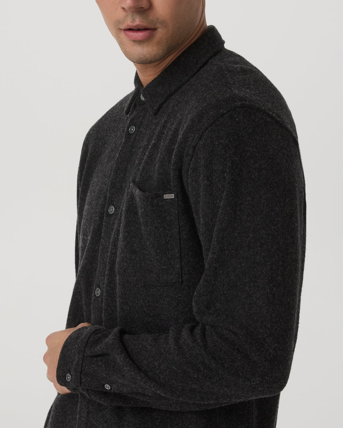 Long Sleeve Altitude Wool Shirt - Relaxed Volcanic Ash | Vuori Online
