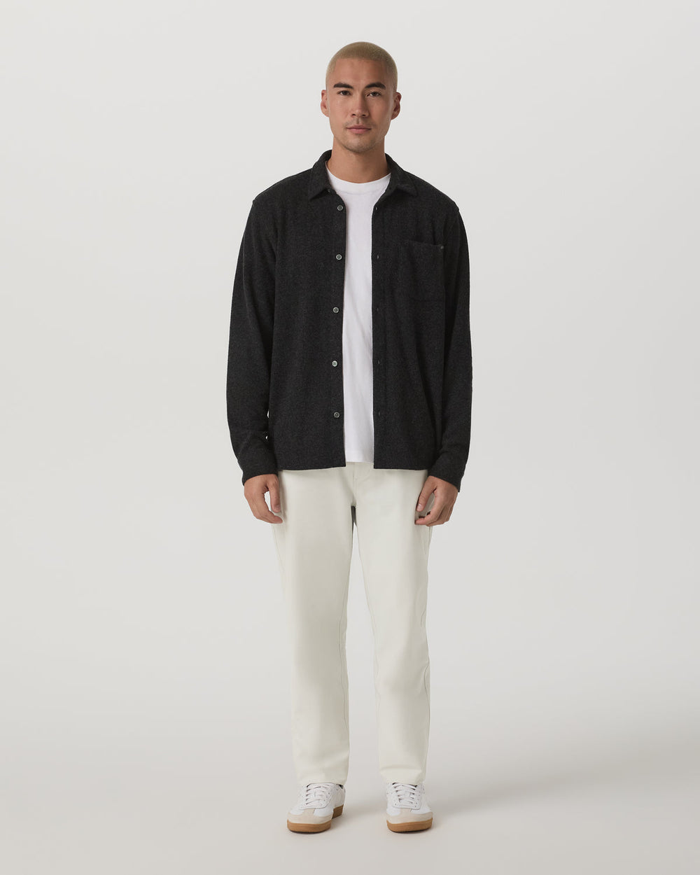 Long Sleeve Altitude Wool Shirt - Relaxed Volcanic Ash | Vuori Online