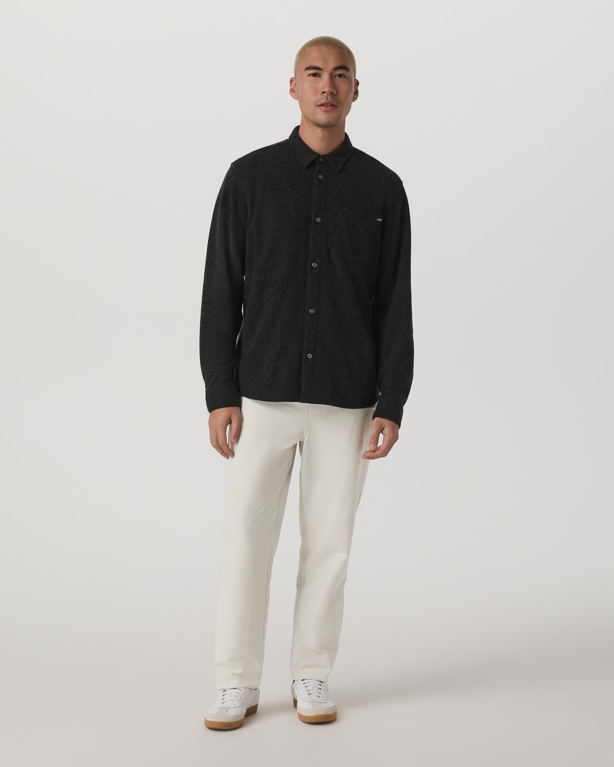 Long Sleeve Altitude Wool Shirt - Relaxed Volcanic Ash | Vuori Online